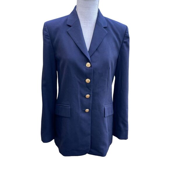 Vintage Y2K Talbots Suit Jacket Womens 4 Blue Interview Work Career Professional - Picture 1 of 14